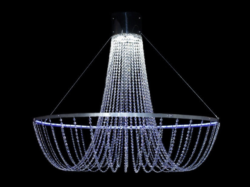 Modern RGB Crystal Basket Chandelier - Glass LPS - Luxury Lighting Boutique