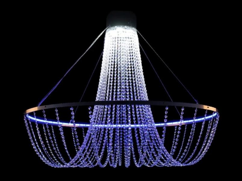 Modern RGB Crystal Basket Chandelier - Glass LPS - Luxury Lighting Boutique