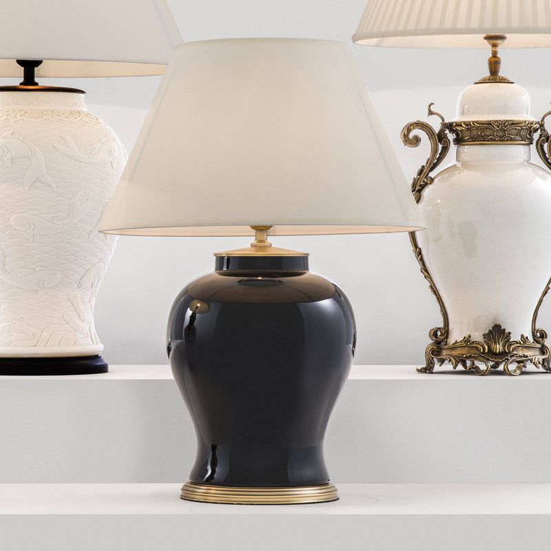 Mundon Ceramic Table Lamp - [Black] - Eichholtz - Luxury Lighting Boutique