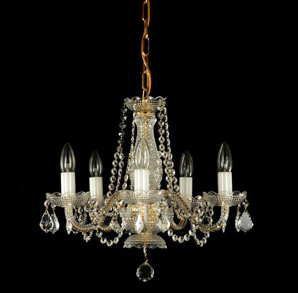 Noble 5 Crystal Chandelier (Gold/Silver) - Wranovsky - Luxury Lighting Boutique