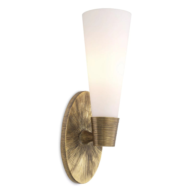 Nolita Single Wall Lamp - (Vintage brass finish | white glass) - Eichholtz - Luxury Lighting Boutique