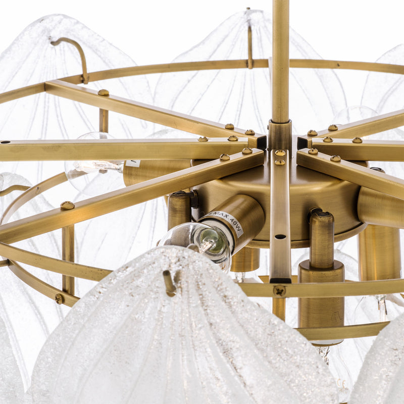 Novida Modern Glass Chandelier - [Brass] - Eichholtz - Luxury Lighting Boutique