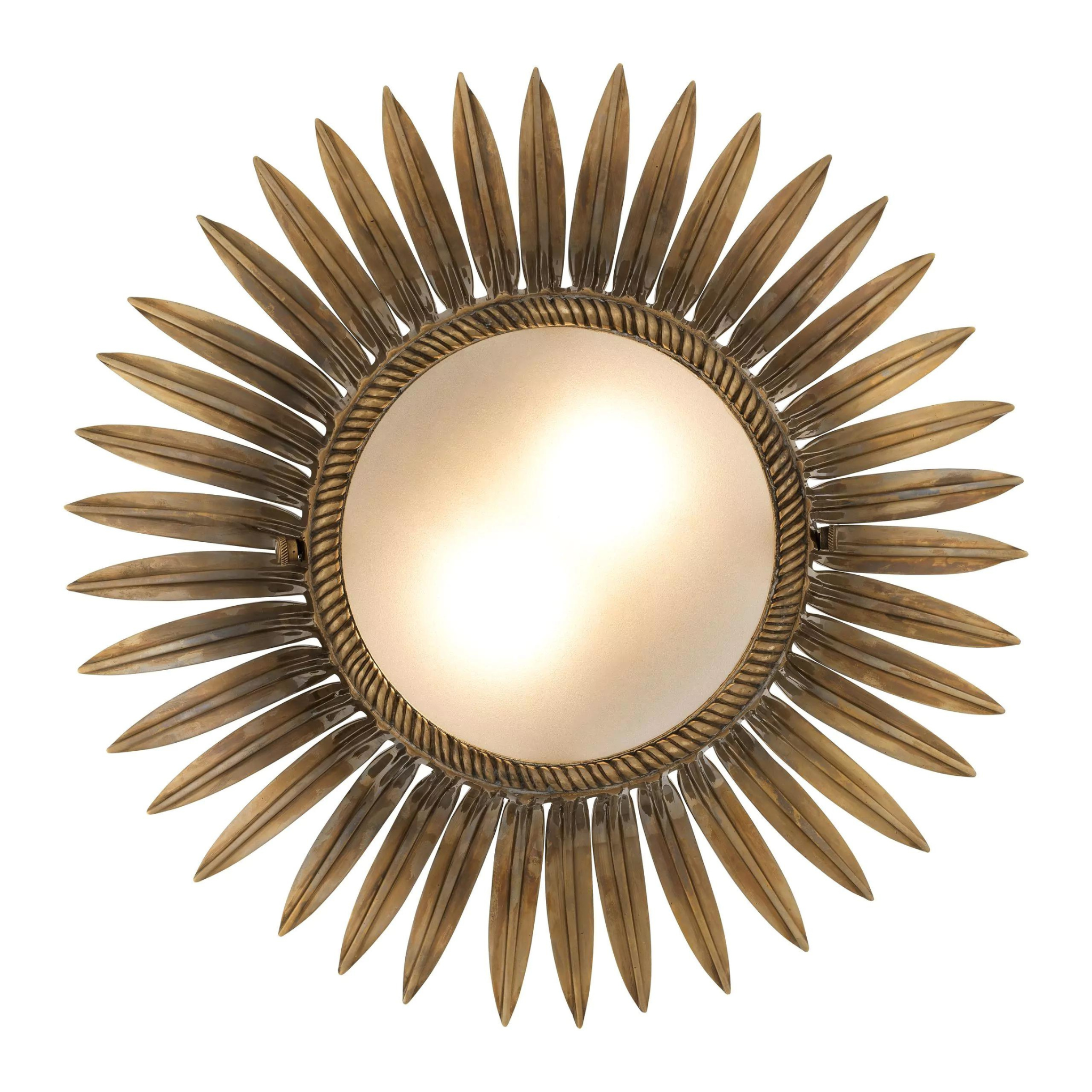 Nuvole Ceiling Light (Vintage Brass/Frosted Glass) - Eichholtz - Luxury Lighting Boutique