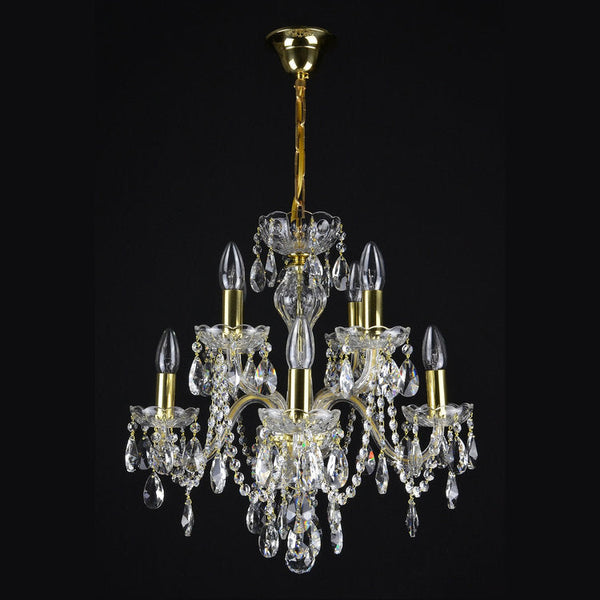 Olive 8 Crystal Glass Chandelier (Gold/Silver) - Wranovsky - Luxury Lighting Boutique