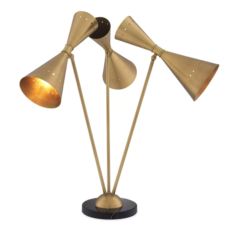 Omnia Table Lamp - (Antique Brass Finish/Marble Base) - Eichholtz - Luxury Lighting Boutique
