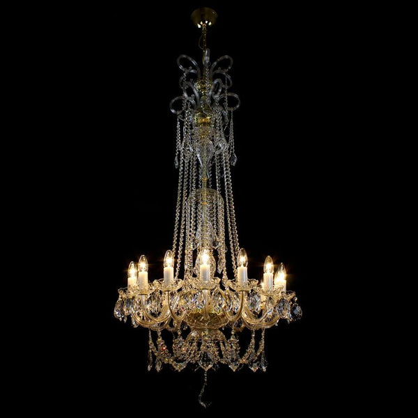 Princesse 15 Gold/Silver Crystal Glass Chandelier - Wranovsky - Luxury Lighting Boutique