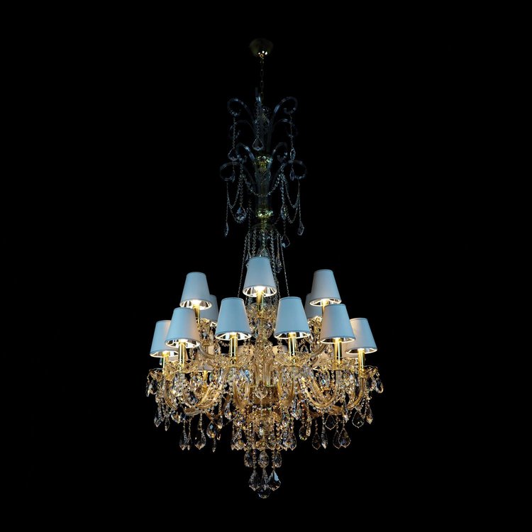 Princesse 18 Gold/Silver Crystal Glass Chandelier - Wranovsky - Luxury Lighting Boutique