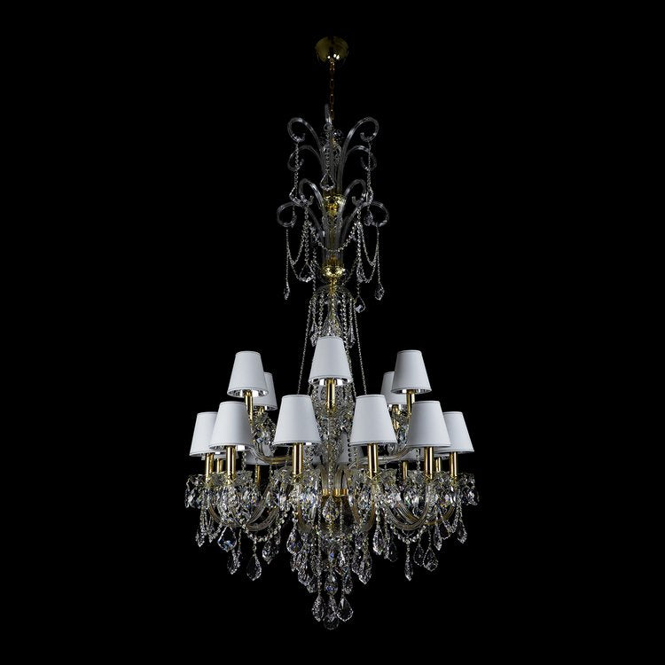 Princesse 18 Gold/Silver Crystal Glass Chandelier - Wranovsky - Luxury Lighting Boutique