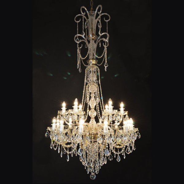 Princesse 18 Gold/Silver Crystal Glass Chandelier - Wranovsky - Luxury Lighting Boutique
