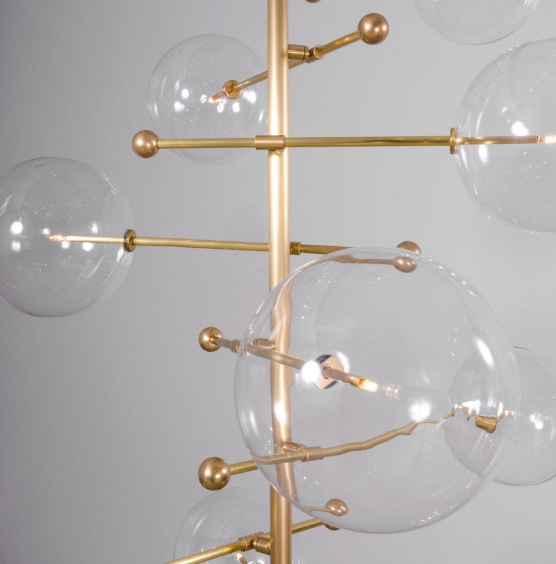 RD15 12-Light Modern Brass Chandelier - Schwung - Luxury Lighting Boutique