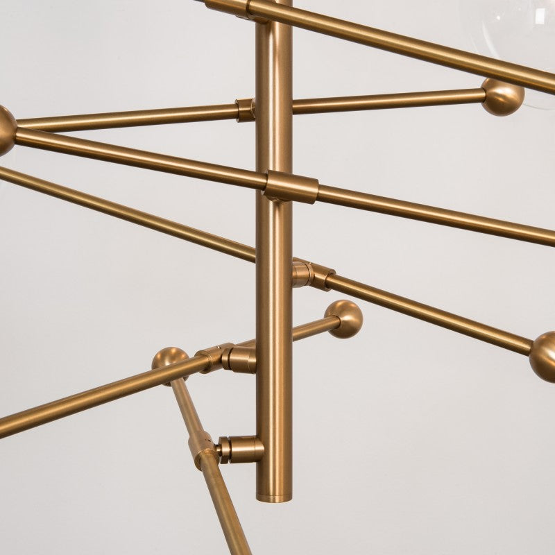 RD15 6 - Light Modern Brass Chandelier - Schwung - Luxury Lighting Boutique