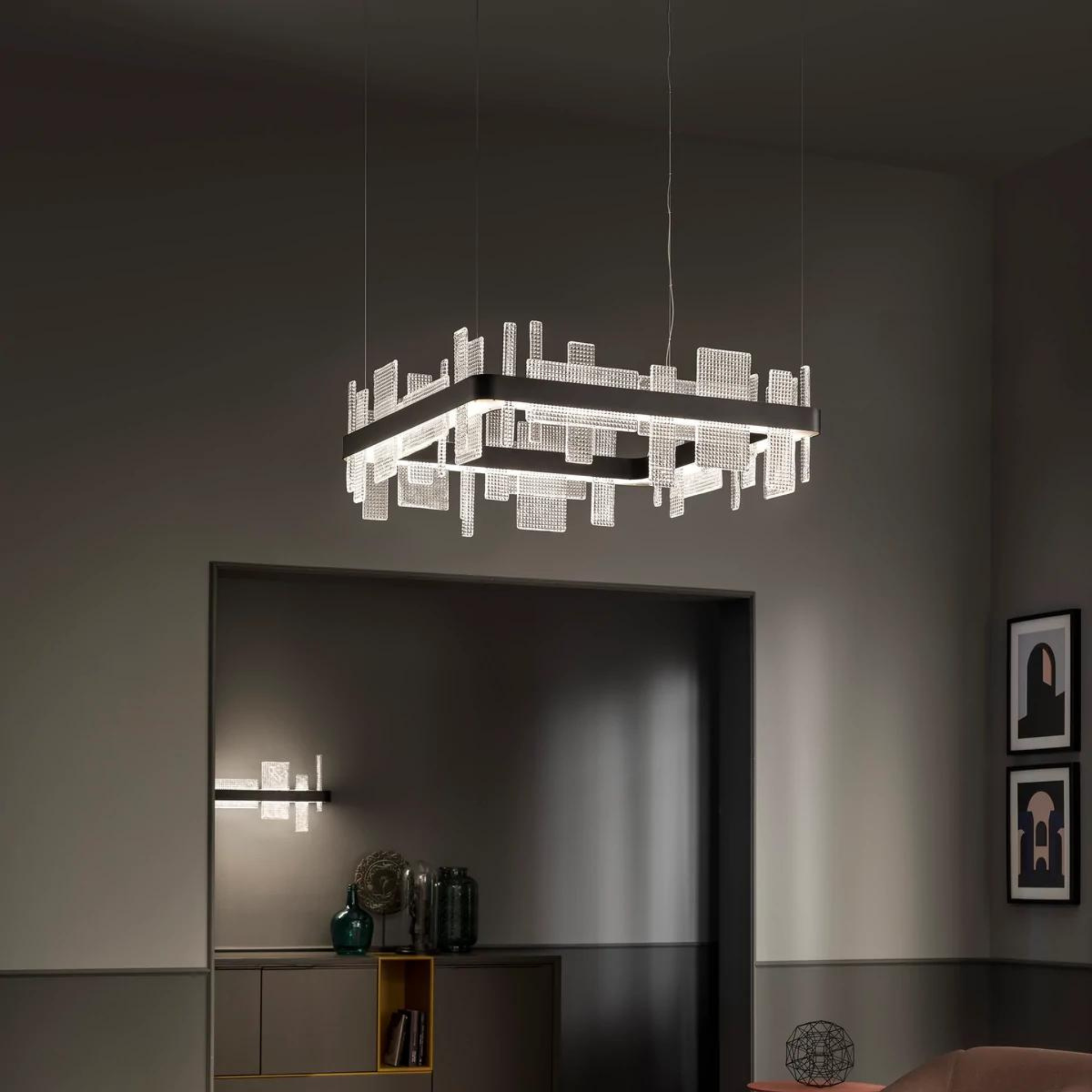 Ribbon Square Chandeliers [2 Sizes] S50/80 - Masiero - Luxury Lighting Boutique