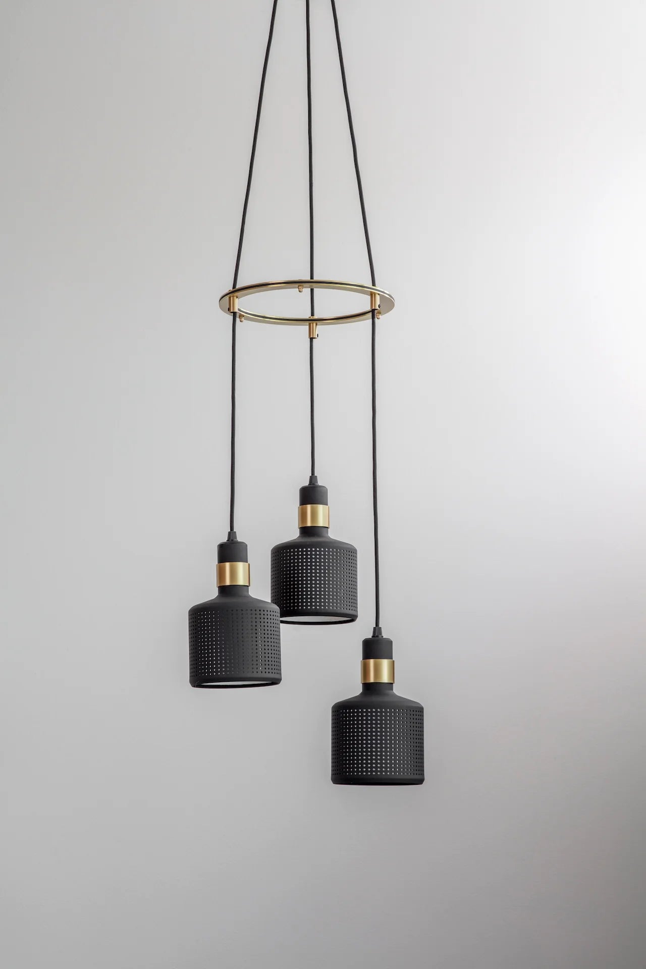 Riddle Cluster 3 - (Brushed Brass/Black) - Luxury Lighting Boutique