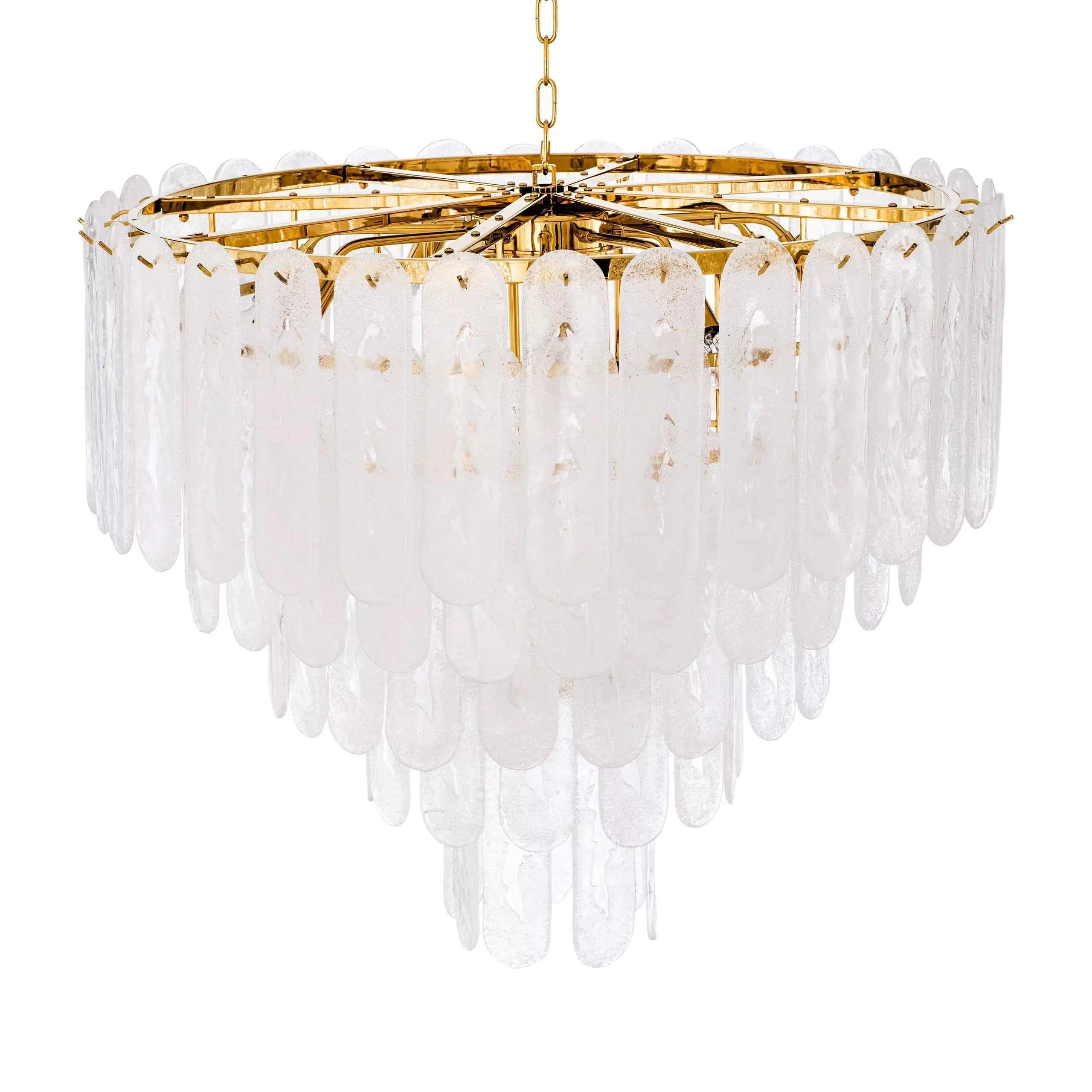 Riveria Modern Chandelier - (Gold Finish | Frosted Glass) - Eichholtz - Luxury Lighting Boutique