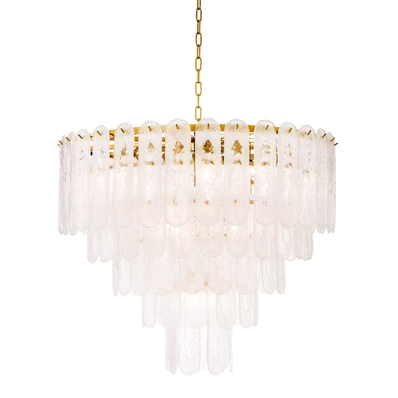 Riveria Modern Chandelier - (Gold Finish | Frosted Glass) - Eichholtz - Luxury Lighting Boutique