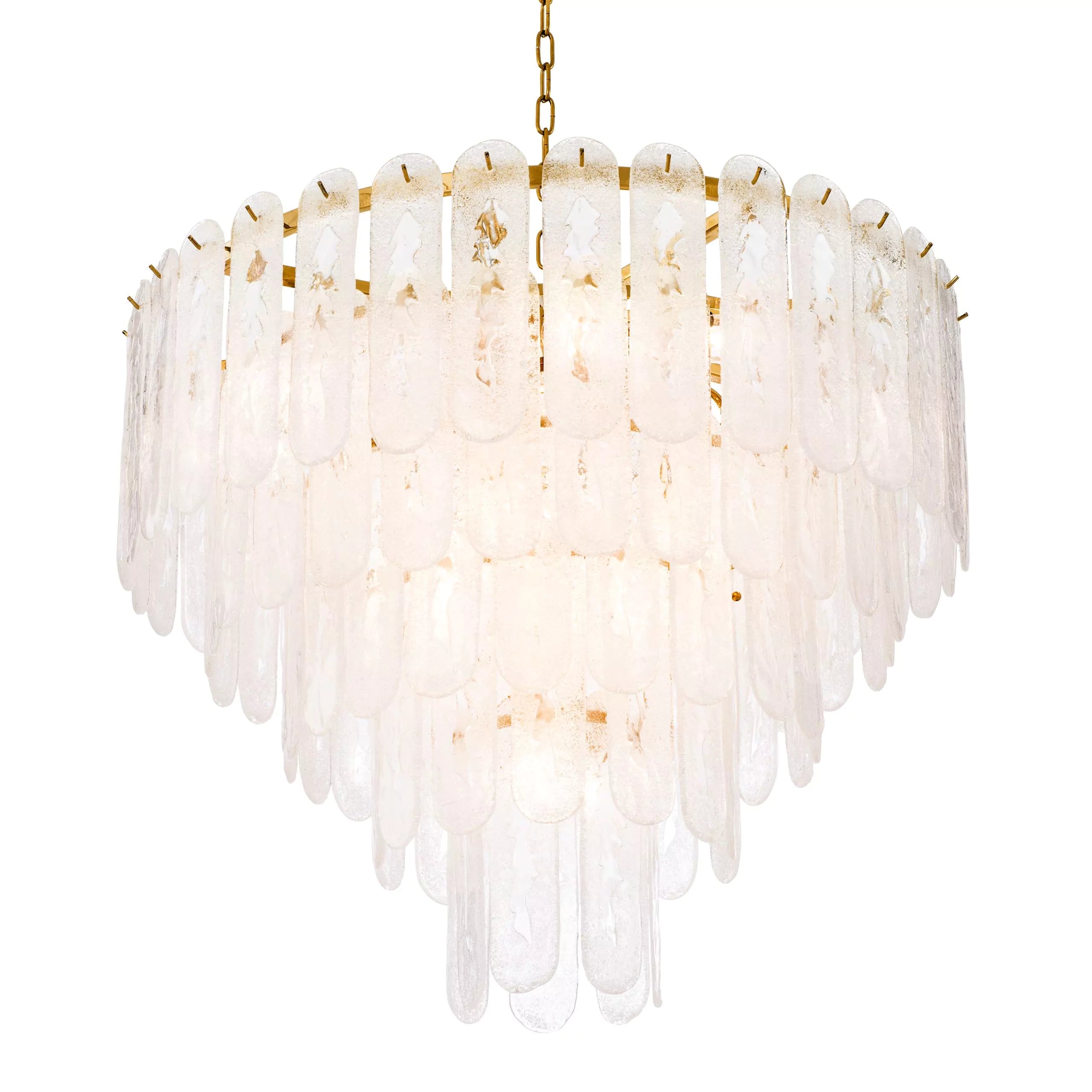 Riveria Modern Chandelier - (Gold Finish | Frosted Glass) - Eichholtz - Luxury Lighting Boutique