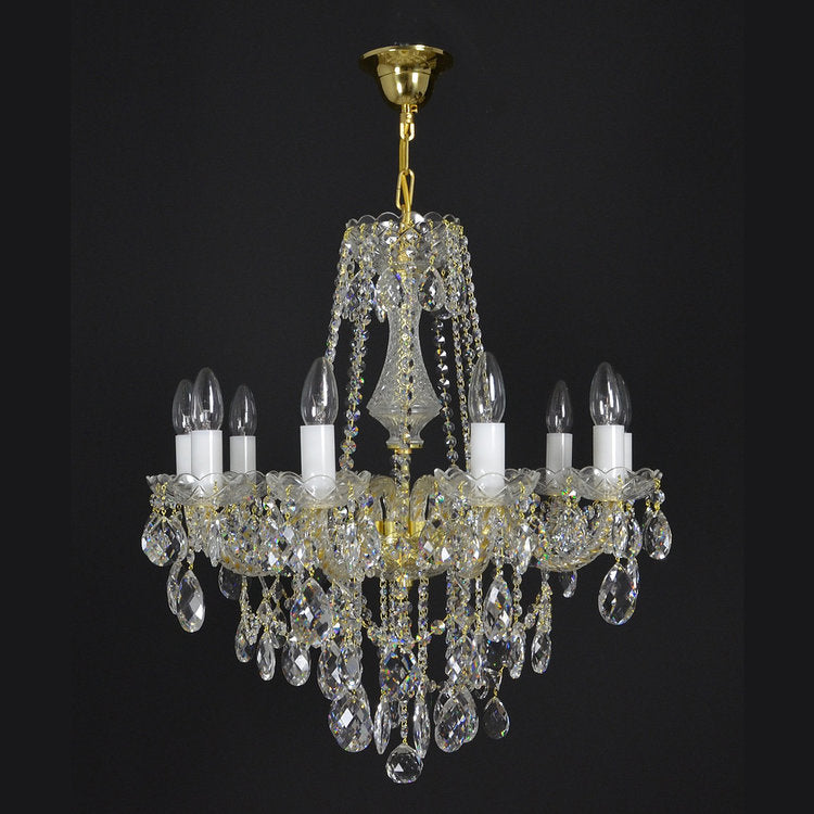 Royal 10 Crystal Glass Chandelier (Gold/Silver) - Wranovsky - Luxury Lighting Boutique