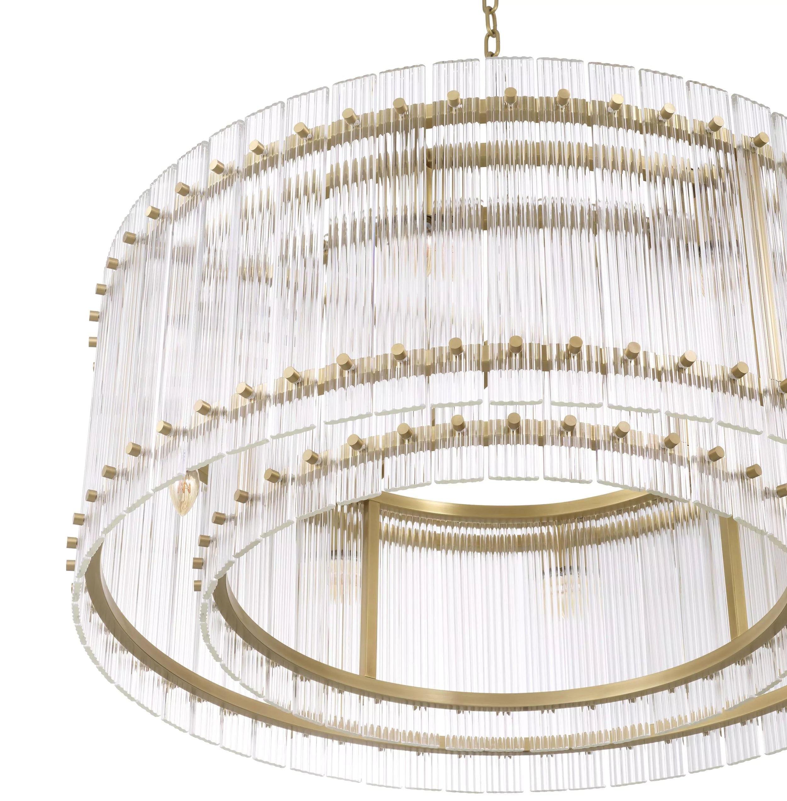 Ruby Single Modern Brass Glass Chandelier [Antique Brass/Clear Glass] - Eichholtz - Luxury Lighting Boutique