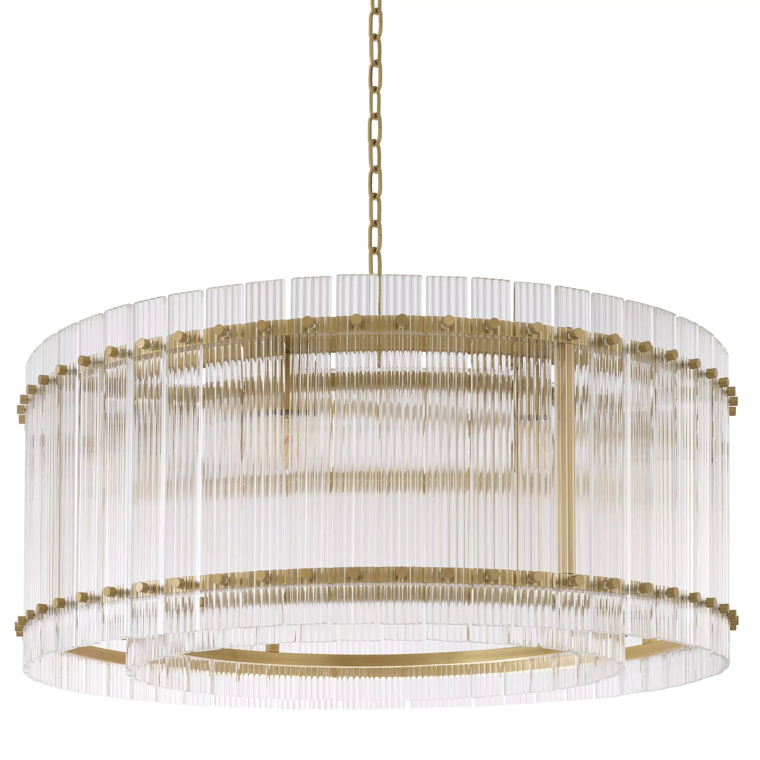 Clear glass deals drum chandelier