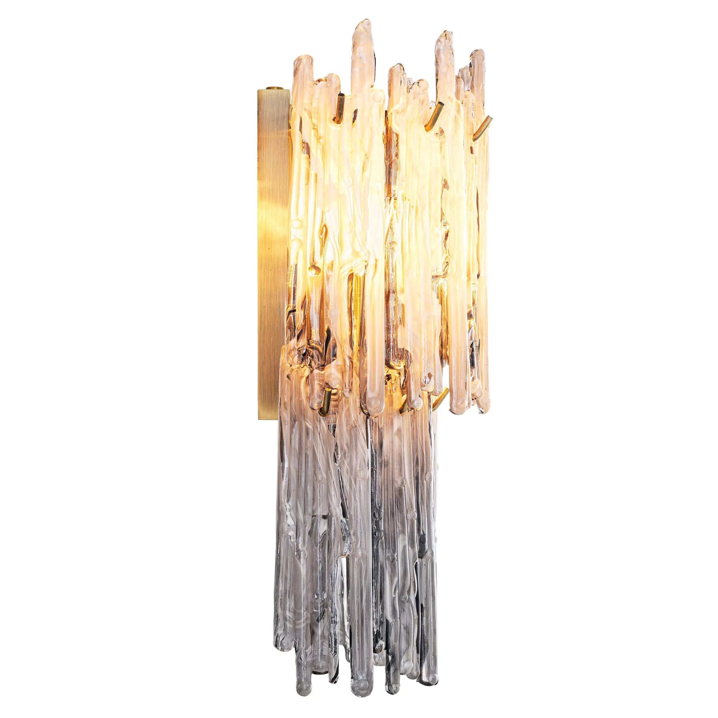 Saint Roch Double Wall Lamp - (Light brushed brass finish | smoke glass) - Eichholtz - Luxury Lighting Boutique
