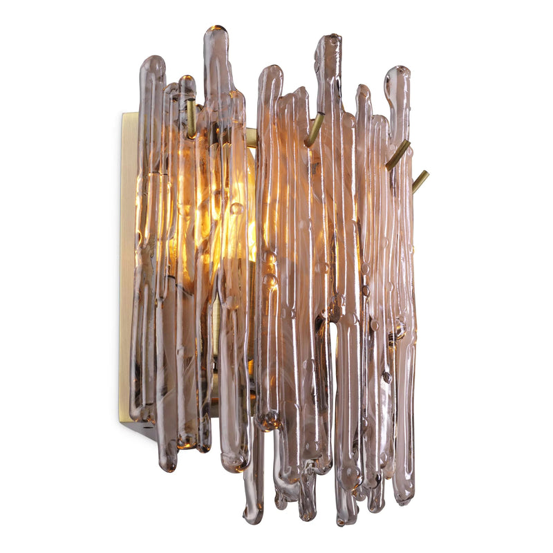 Saint Roch Single Wall Lamp - (Light brushed brass finish | smoke glass) - Eichholtz - Luxury Lighting Boutique