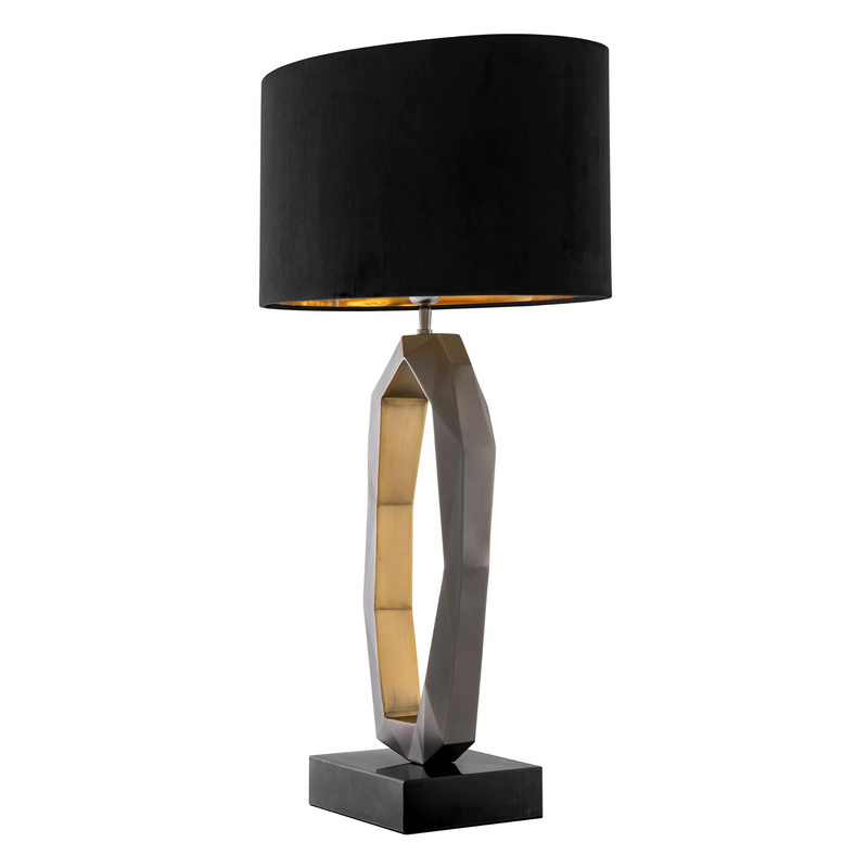 Santos (Antique Brass/Gunmetal Finish) Table Lamp - Eichholtz - Luxury Lighting Boutique