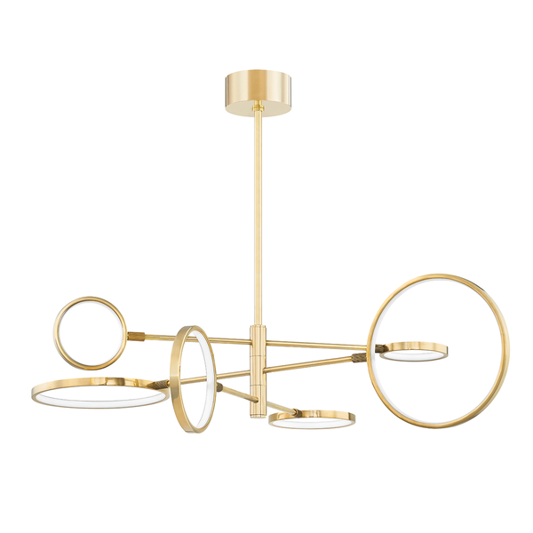 Saturn Modern Brass Chandelier - 4106-AGB-CE - Hudson Valley - Luxury Lighting Boutique