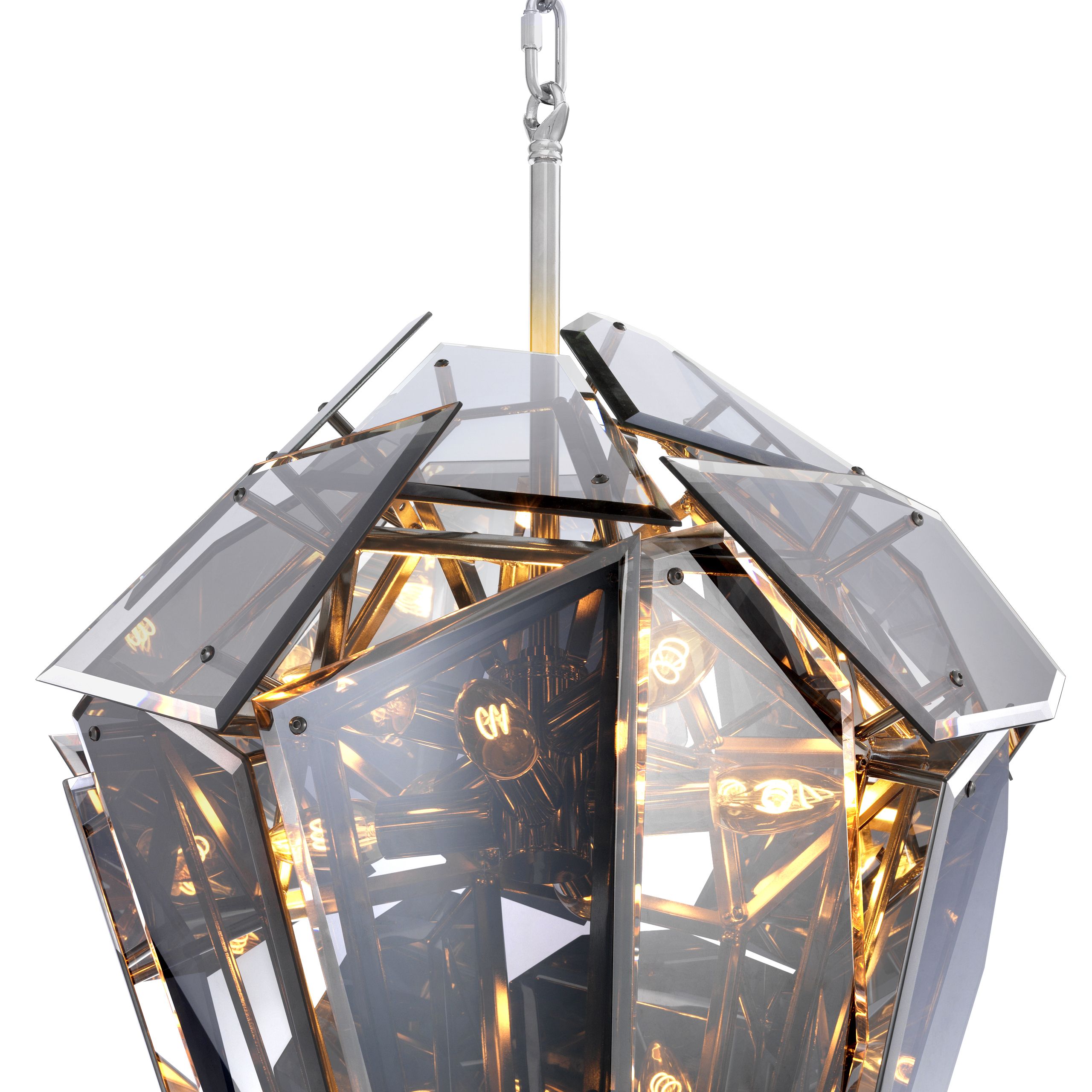 Shard Modern Glass Chandelier - [Nickel/Gold] - Eichholtz - Luxury Lighting Boutique