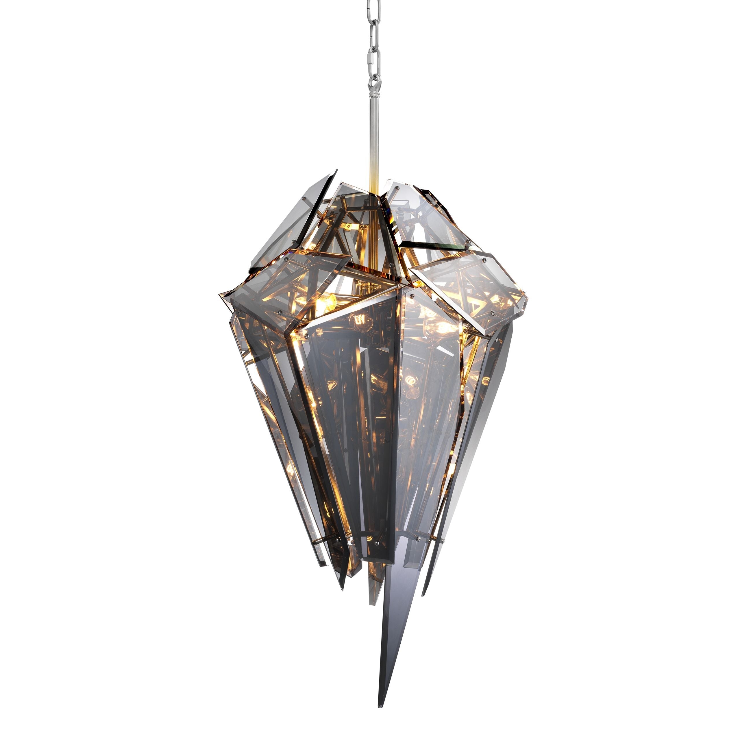 Shard Modern Glass Chandelier - [Nickel/Gold] - Eichholtz - Luxury Lighting Boutique