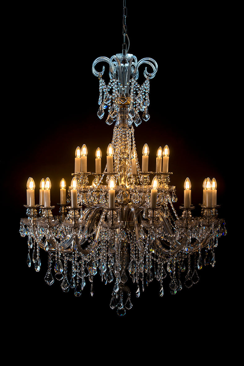 Smoke Grey 24-Light Crystal Chandelier - Glass LPS - Luxury Lighting Boutique