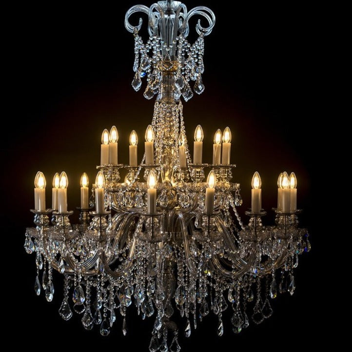 Smoke Grey 24-Light Crystal Chandelier - Glass LPS - Luxury Lighting Boutique