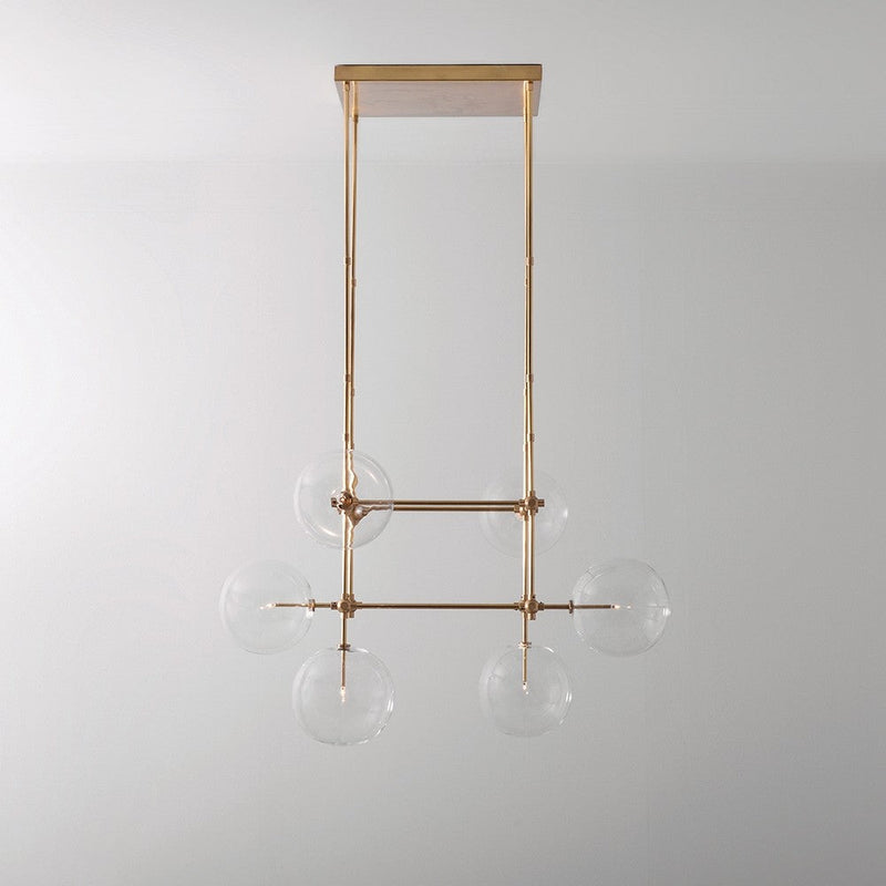 Soap DT6 | 6-Light Glass Modern Brass Chandelier - Schwung - Luxury Lighting Boutique