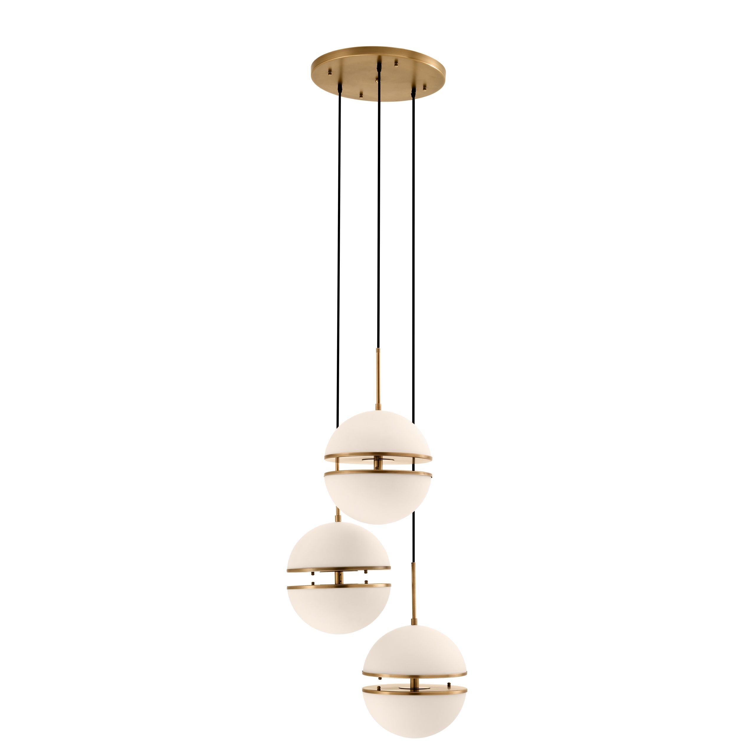 Spiridon Hanging Lamp Pendant Triple - [Brass] - Eichholtz - Luxury Lighting Boutique