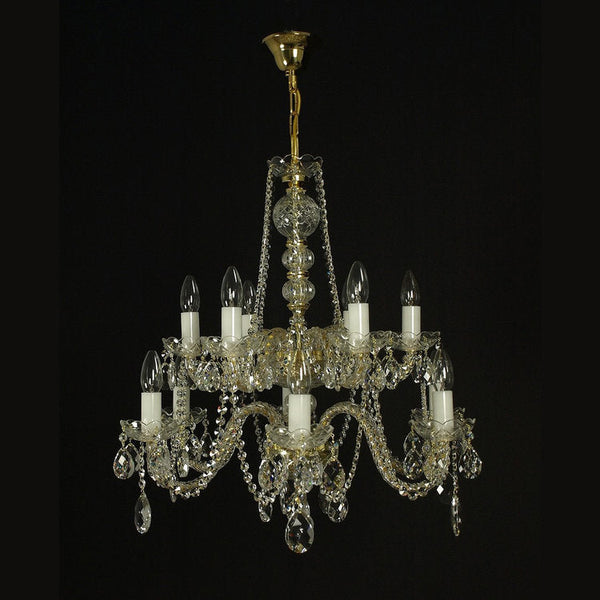 Superbe 12 Crystal Glass Chandelier (Gold/Silver) - Wranovsky - Luxury Lighting Boutique