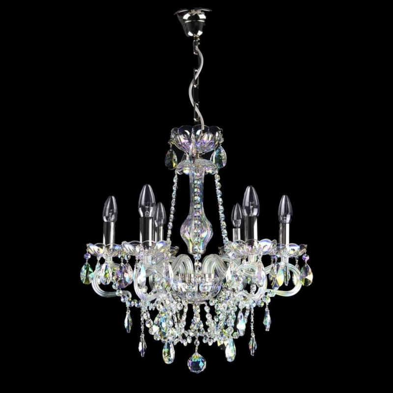 Swan 6 Crystal Glass Chandelier - Wranovsky - Luxury Lighting Boutique