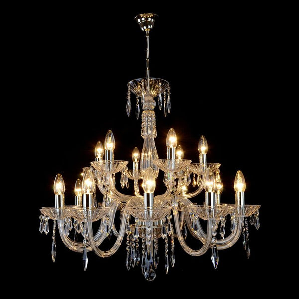 Sympathy 18 Crystal Glass Chandelier (Gold/Silver) - Wranovsky - Luxury Lighting Boutique