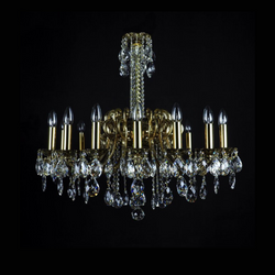 Taurus 16 Brass Crystal Glass Chandelier (Alpha Gold) - Wranovsky - Luxury Lighting Boutique