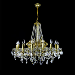 Taurus 16 Brass Crystal Glass Chandelier - Wranovsky - Luxury Lighting Boutique