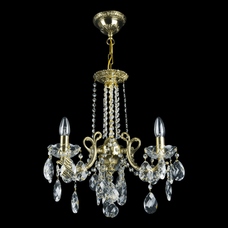 Taurus 3 Brass Crystal Glass Chandelier - Wranovsky - Luxury Lighting Boutique