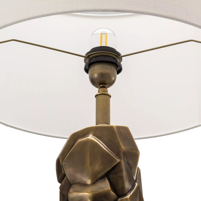 The Rock Table Lamp - (Vintage brass finish | black granite base) - Eichholtz - Luxury Lighting Boutique