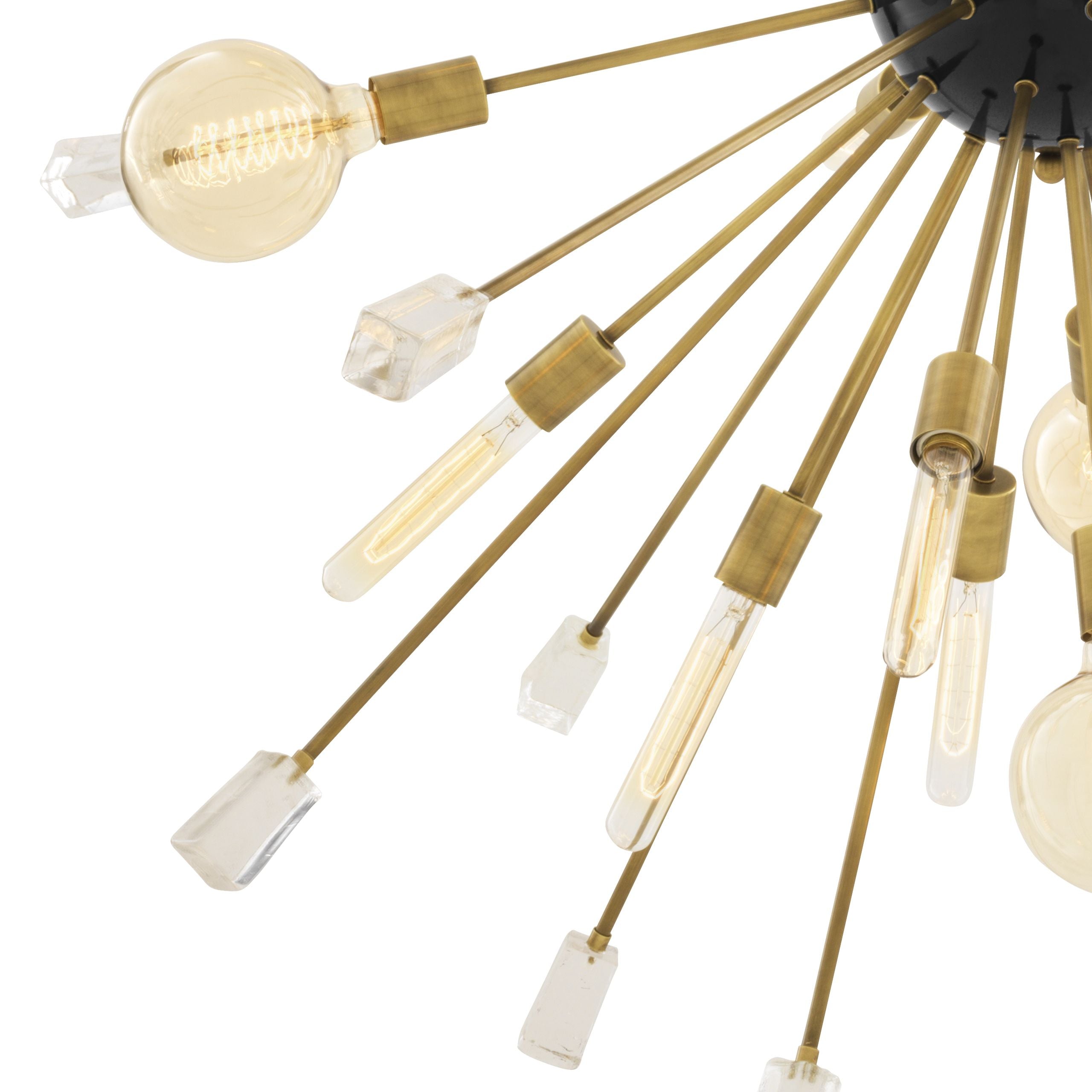 Tivoli Modern Brass Chandelier [S/L] - [Black/Brass] - Eichholtz - Luxury Lighting Boutique