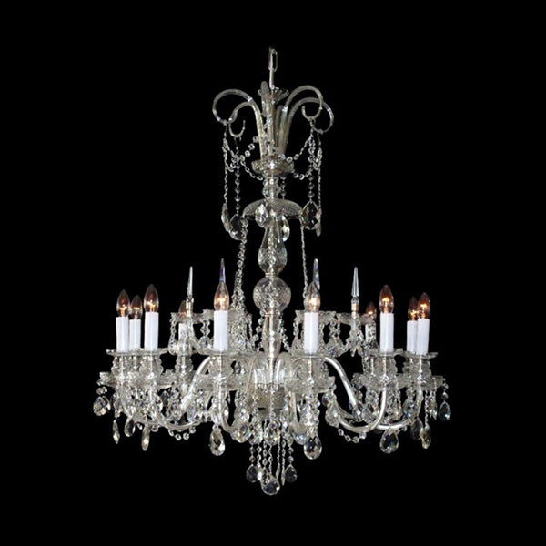 Traditional 12-Light Crystal Chandelier - Glass LPS - Luxury Lighting Boutique