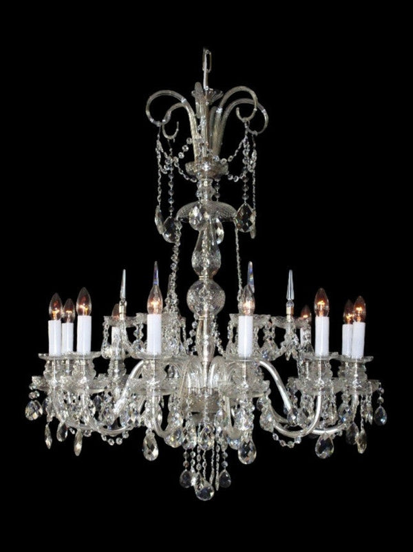 Traditional 12-Light Crystal Chandelier - Glass LPS - Luxury Lighting Boutique