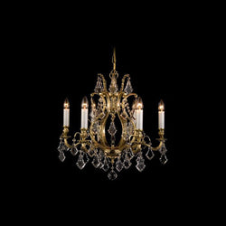 Traditional 6-Light Brass Crystal Chandelier - Glass LPS - Luxury Lighting Boutique