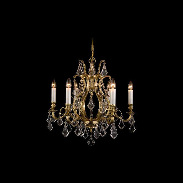 Traditional 6-Light Brass Crystal Chandelier - Glass LPS - Luxury Lighting Boutique