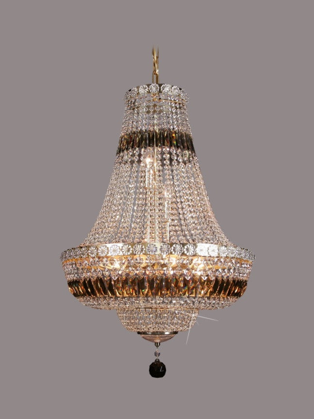 Traditional 9-Light Crystal Basket Chandelier - Glass LPS - Luxury Lighting Boutique