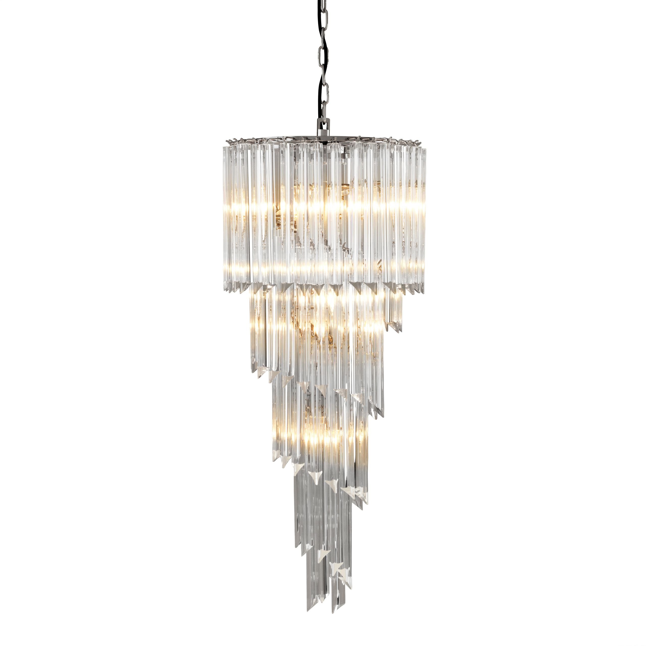 Trapani Modern Glass Chandelier - [Nickel] - Eichholtz - Luxury Lighting Boutique