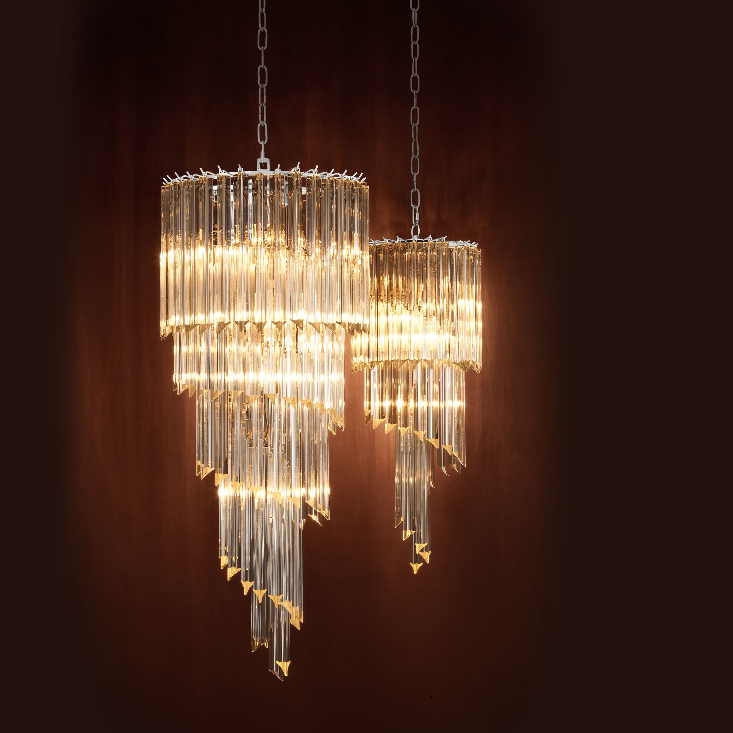 Trapani Modern Glass Chandelier - [Nickel] - Eichholtz - Luxury Lighting Boutique