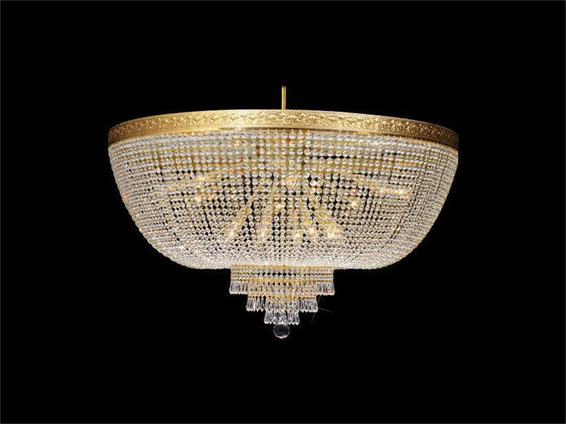 Triangolo 16-Light Flush Mount Basket Chandelier - Glass LPS - Luxury Lighting Boutique