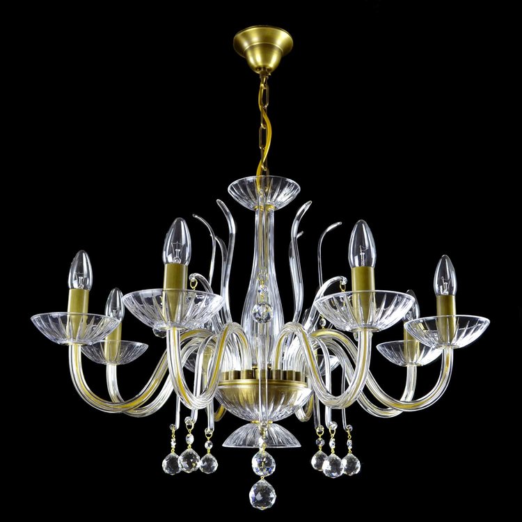 Tritonium 8 Crystal Glass Chandelier (Gold/Silver) - Wranovsky - Luxury Lighting Boutique